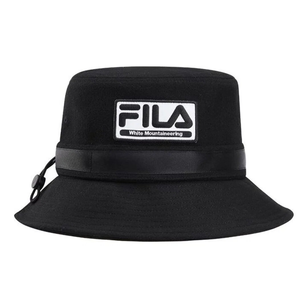 Chapeau de plage décontracté Fila x White Mountaineering avec logo « Noir et blanc »