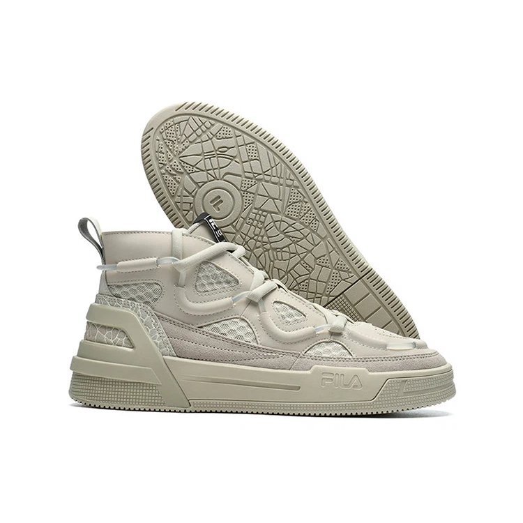 Chaussures de basket rétro montantes grises