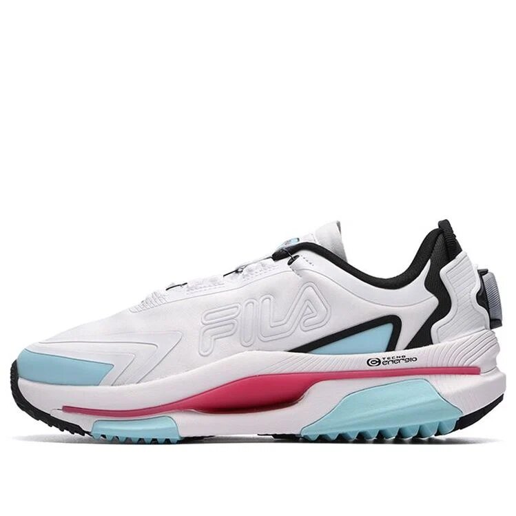 Chaussures de course Athletics, blanches/bleues