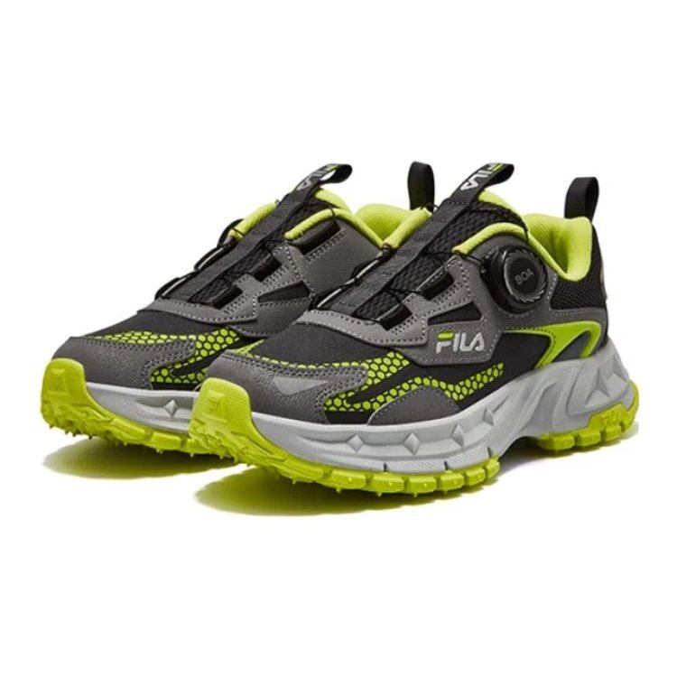 Chaussures de course BOA « Noir, vert, gris »