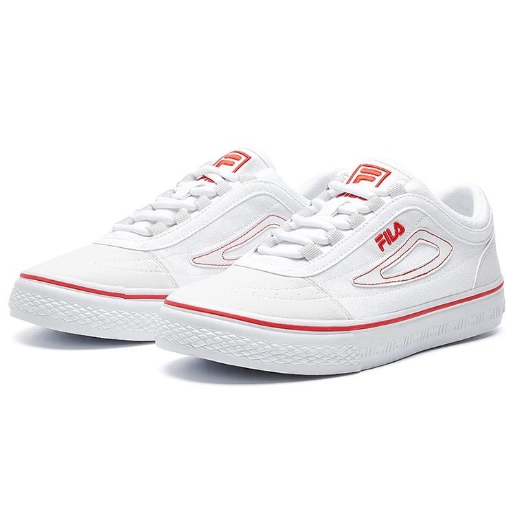Chaussures de skateboard en toile Classic Boarder Blanc/rouge