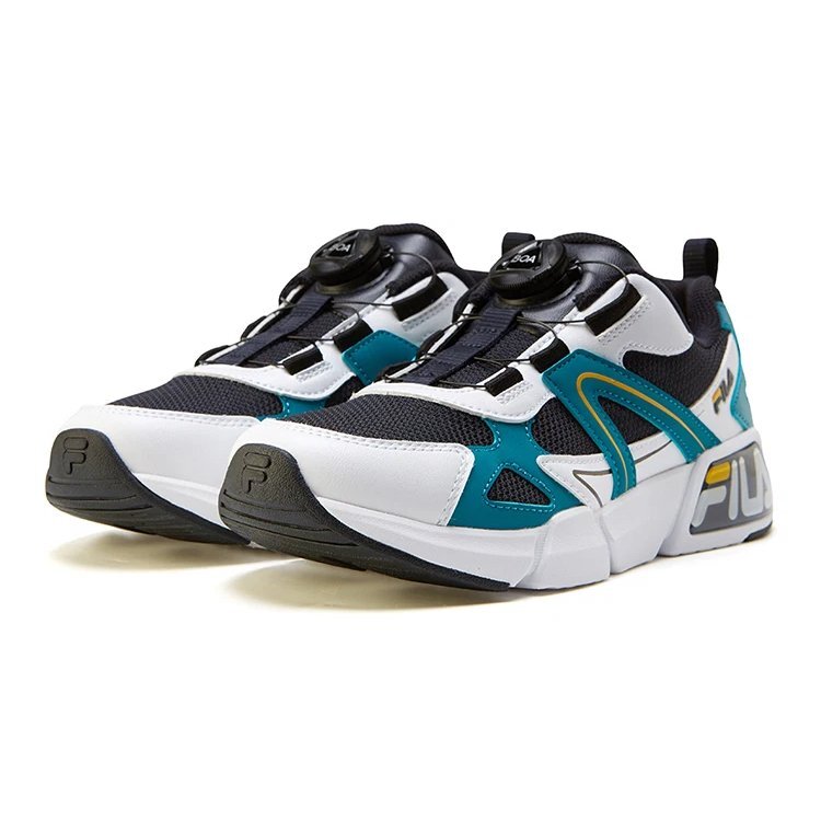 Chaussures de sport rétro « Noir Blanc Bleu »
