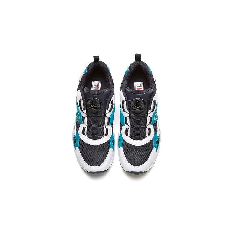 Chaussures de sport rétro « Noir Blanc Bleu »