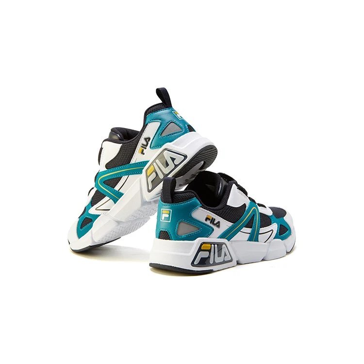 Chaussures de sport rétro « Noir Blanc Bleu »