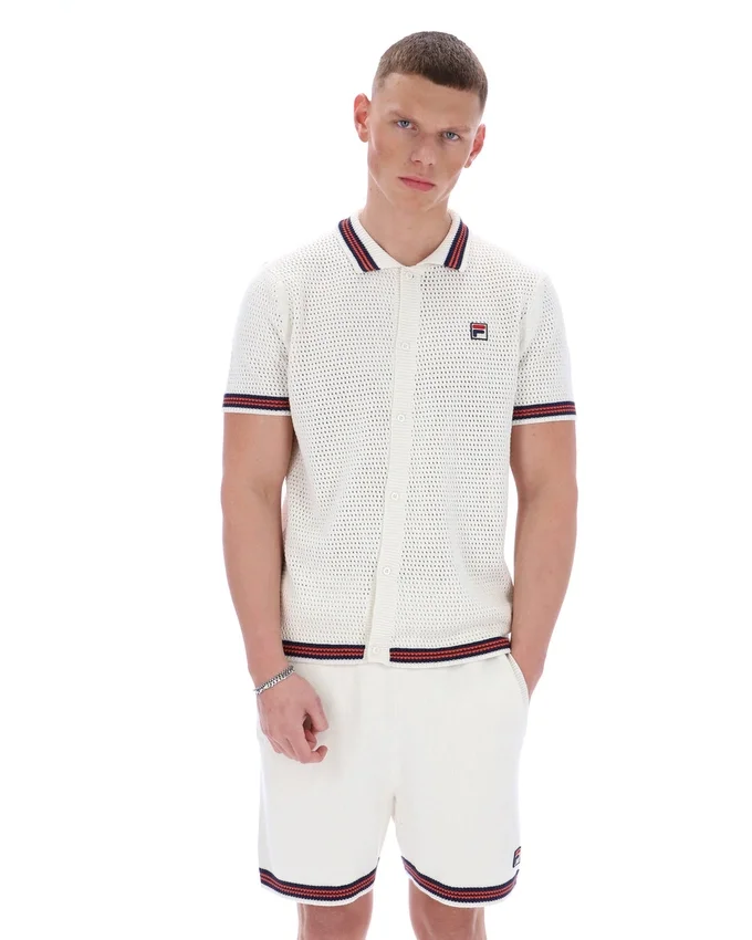 Chemise en maille crochetée Gardenia Domenico avec bordures contrastées