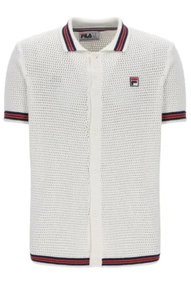 Chemise en maille crochetée Gardenia Domenico avec bordures contrastées