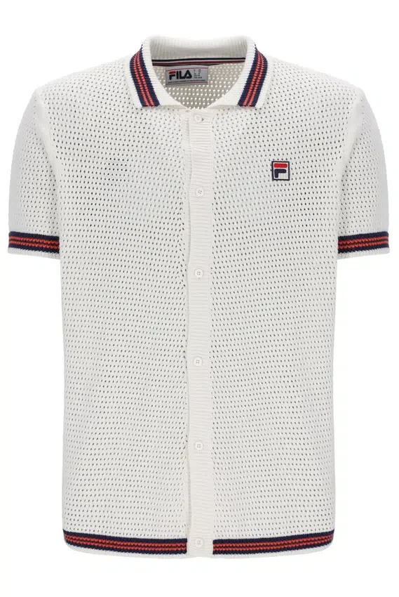 Chemise en maille crochetée Gardenia Domenico avec bordures contrastées
