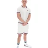 Chemise en maille crochetée Gardenia Domenico avec bordures contrastées
