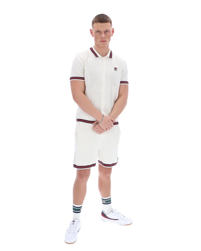 Chemise en maille crochetée Gardenia Domenico avec bordures contrastées