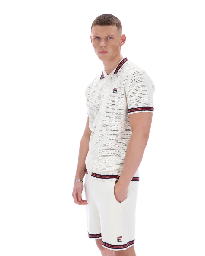 Chemise en maille crochetée Gardenia Domenico avec bordures contrastées