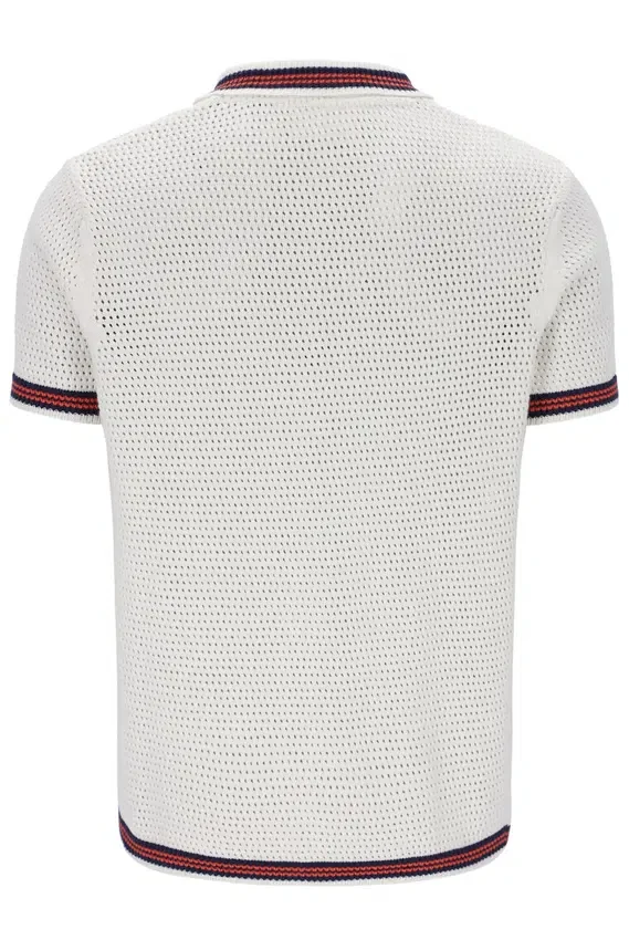 Chemise en maille crochetée Gardenia Domenico avec bordures contrastées