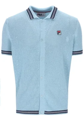 Chemise en maille crochetée Skyway Domenico avec bordures contrastées