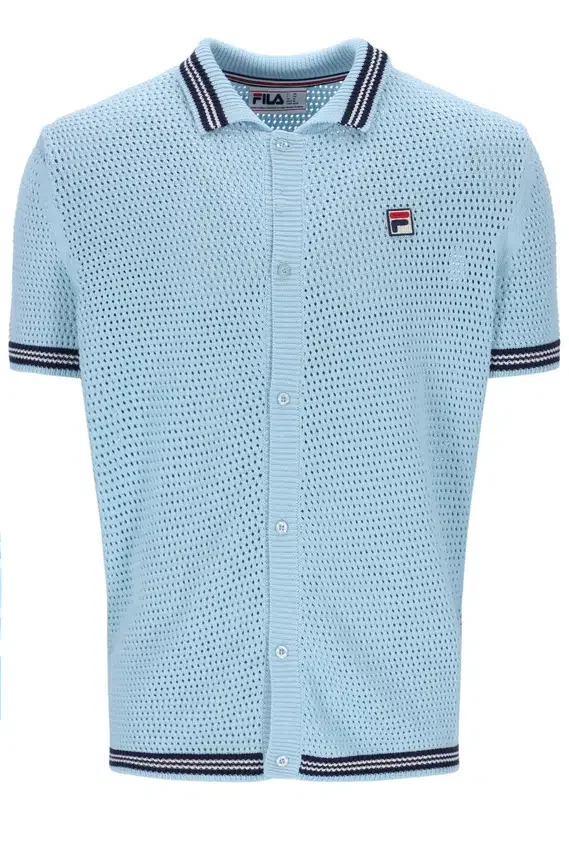 Chemise en maille crochetée Skyway Domenico avec bordures contrastées