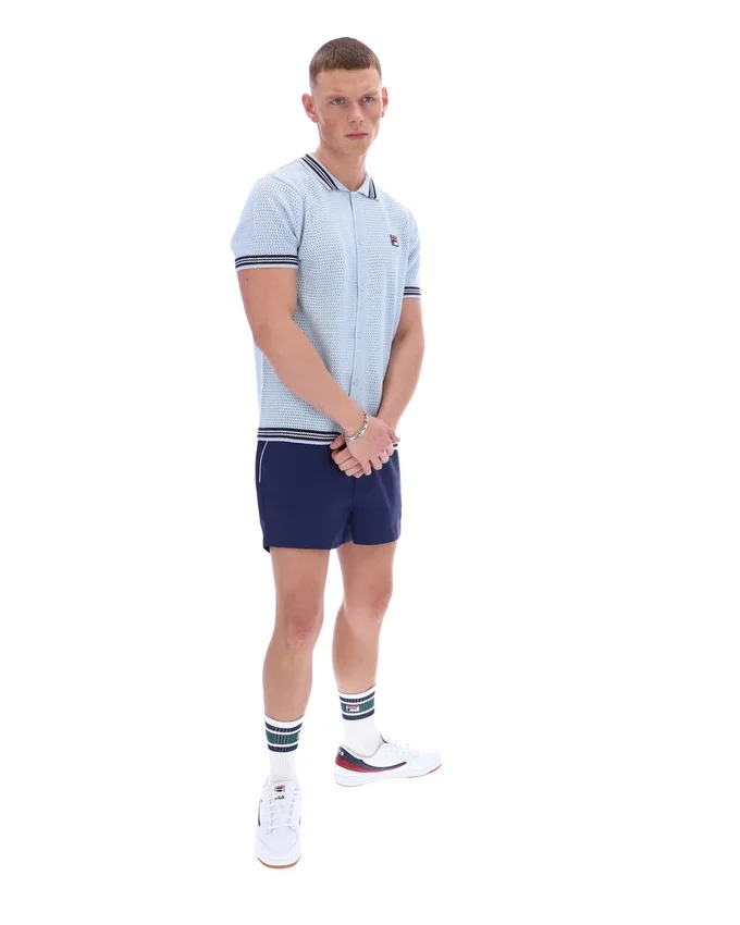 Chemise en maille crochetée Skyway Domenico avec bordures contrastées