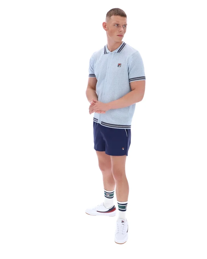 Chemise en maille crochetée Skyway Domenico avec bordures contrastées