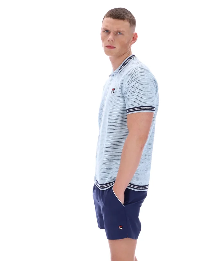 Chemise en maille crochetée Skyway Domenico avec bordures contrastées