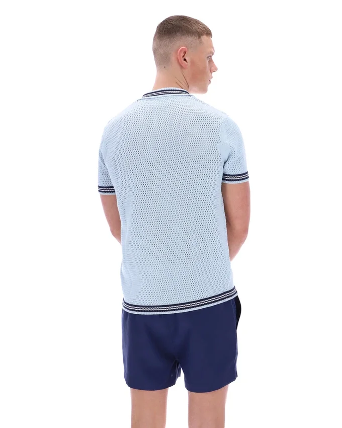 Chemise en maille crochetée Skyway Domenico avec bordures contrastées