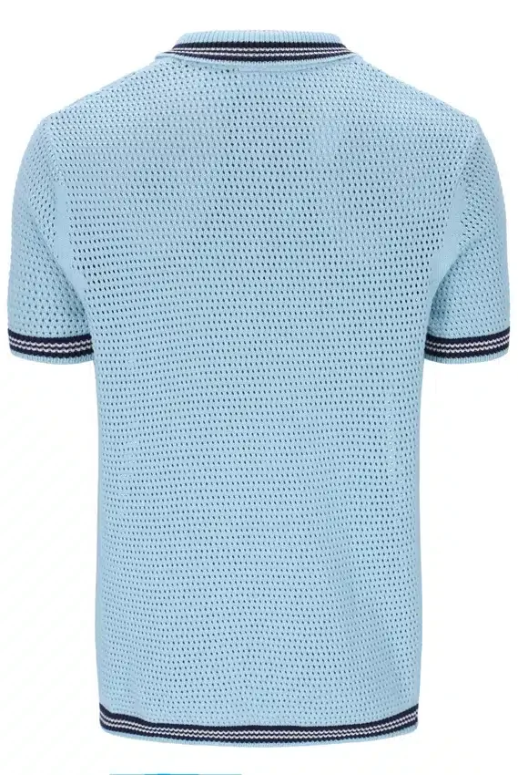 Chemise en maille crochetée Skyway Domenico avec bordures contrastées