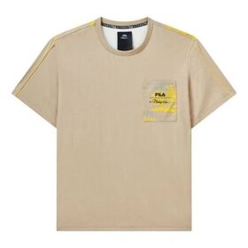 Fila x 3.1 Phillip Lim : T-shirt à col rond, manches courtes, respirant, avec logo imprimé et poche, pour homme, marron