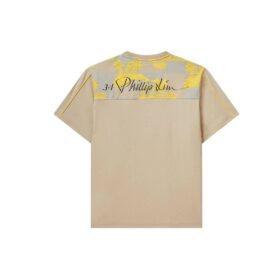 Fila x 3.1 Phillip Lim : T-shirt à col rond, manches courtes, respirant, avec logo imprimé et poche, pour homme, marron