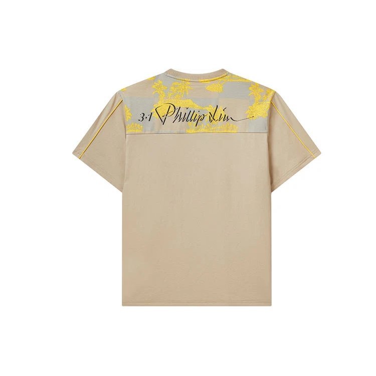 Fila x 3.1 Phillip Lim : T-shirt à col rond, manches courtes, respirant, avec logo imprimé et poche, pour homme, marron