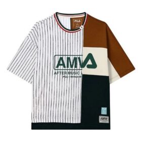 Fila x MIHARA YASUHIRO / Rayures croisées, assemblage de couleurs contrastées, col rond, coupe ample, manches courtes, coloris contrastés