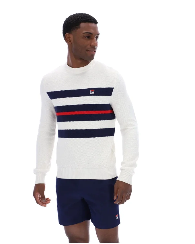 Gardenia Giuseppe : pull à col rond en maille rayée