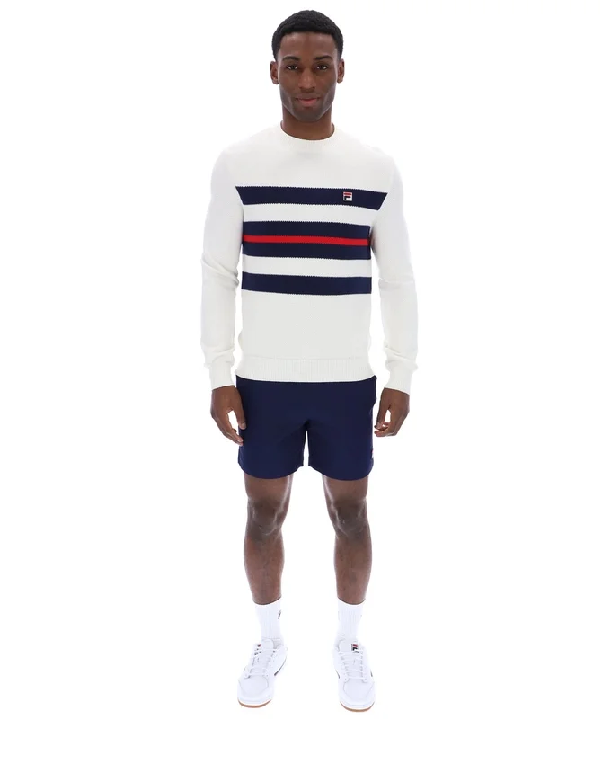 Gardenia Giuseppe : pull à col rond en maille rayée