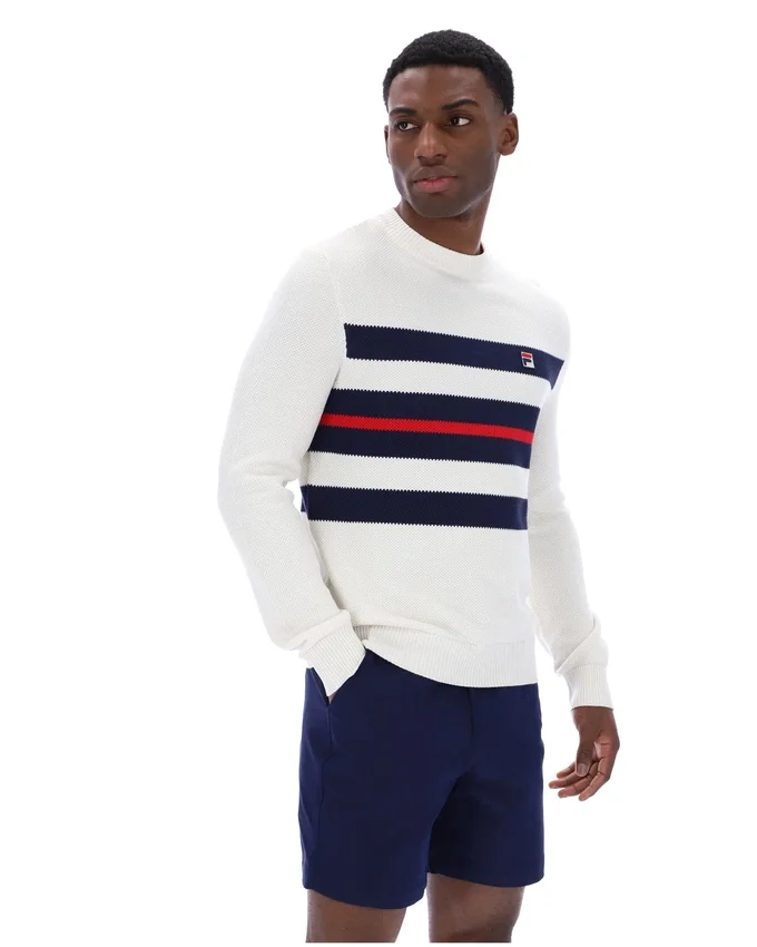 Gardenia Giuseppe : pull à col rond en maille rayée