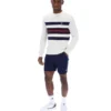 Gardenia Giuseppe : pull à col rond en maille rayée