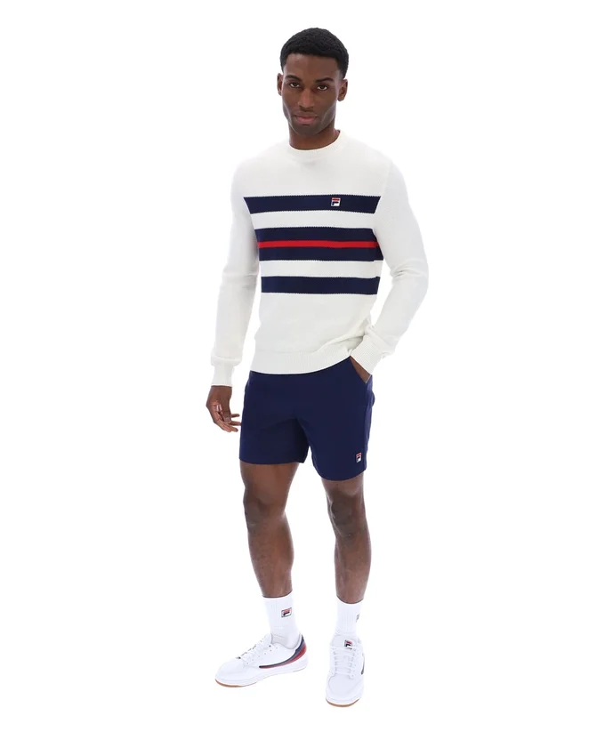 Gardenia Giuseppe : pull à col rond en maille rayée