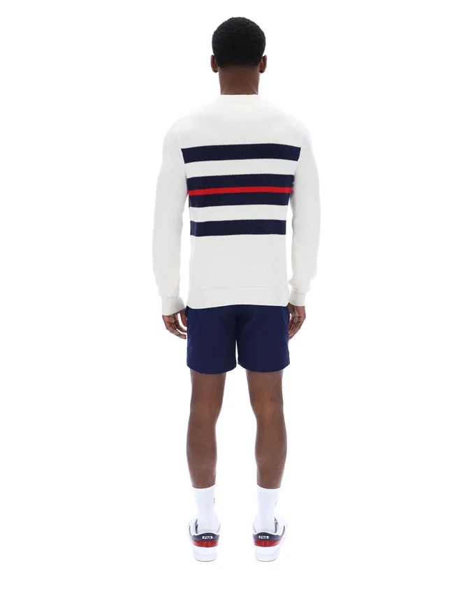 Gardenia Giuseppe : pull à col rond en maille rayée
