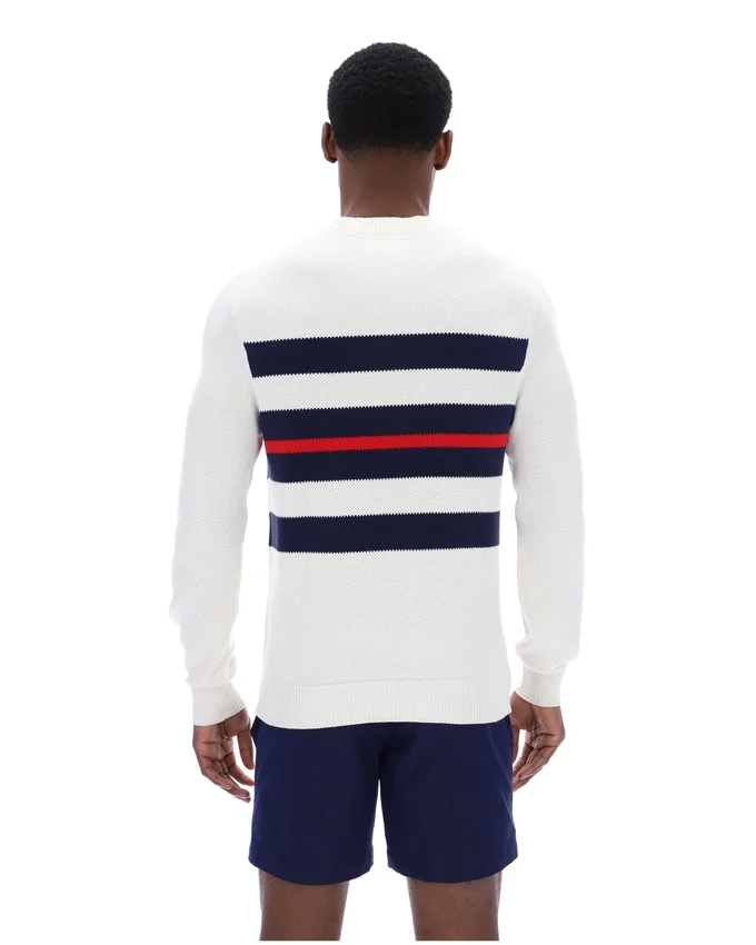 Gardenia Giuseppe : pull à col rond en maille rayée