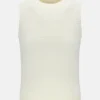 Gilet court en maille blanc cassé
