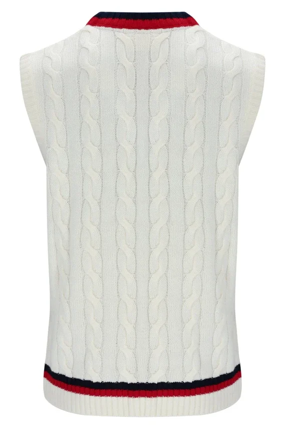 Gilet en maille torsadée Gardenia Rufus Archive
