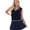Gilet en maille torsadée Jorja bleu marine de Fila