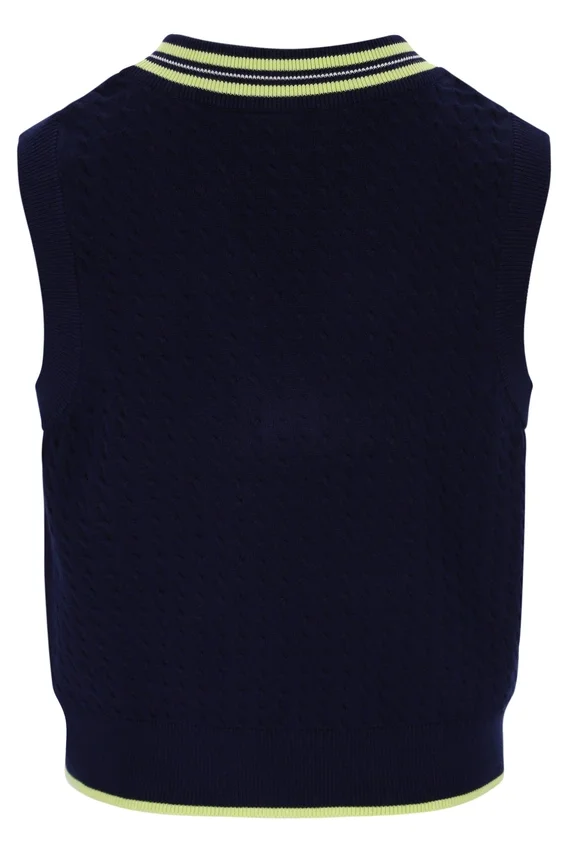 Gilet en maille torsadée Jorja bleu marine de Fila