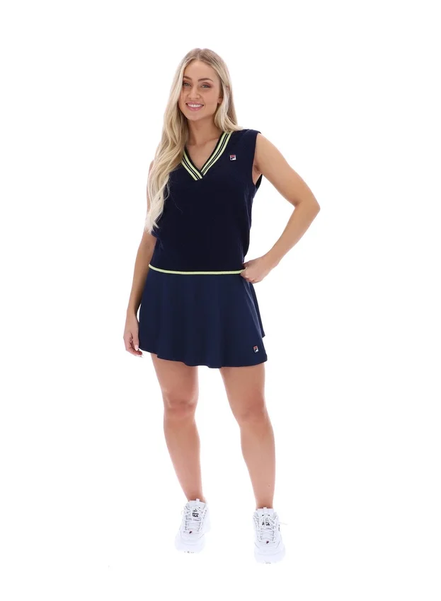 Gilet en maille torsadée Jorja bleu marine de Fila