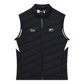 Gilet sans manches à col montant imprimé « Athletics » « Noir Blanc »