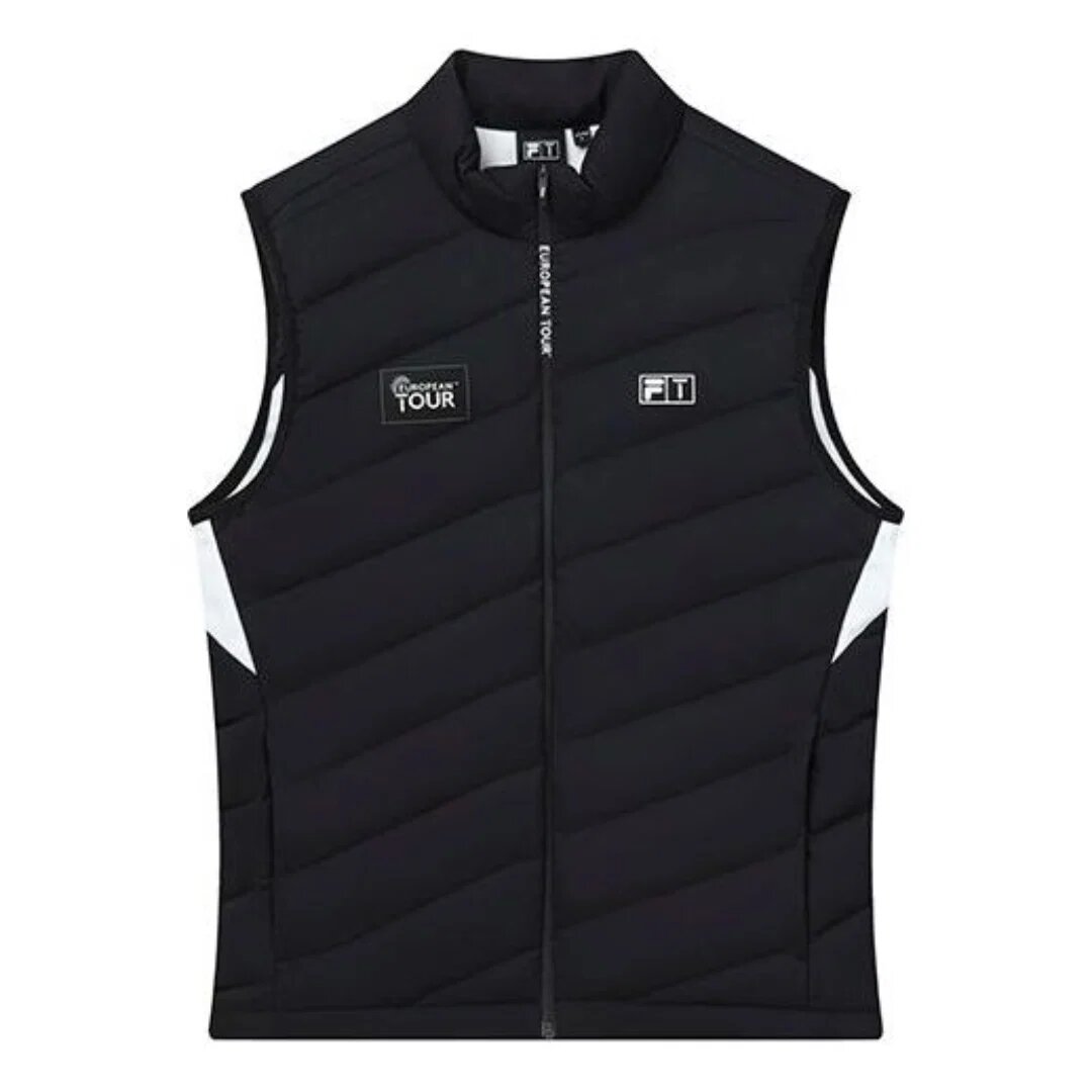 Gilet sans manches à col montant imprimé « Athletics » « Noir Blanc »