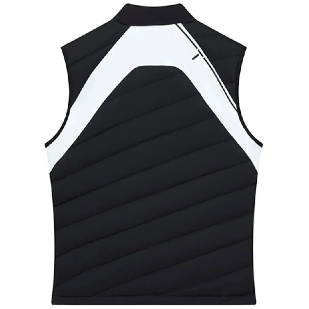 Gilet sans manches à col montant imprimé « Athletics » « Noir Blanc »