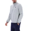 Gris chiné : Ramy F-Box à 1/4 de zip avec poignets teints dans la masse