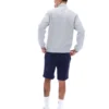 Gris chiné : Ramy F-Box à 1/4 de zip avec poignets teints dans la masse