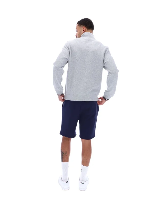 Gris chiné : Ramy F-Box à 1/4 de zip avec poignets teints dans la masse