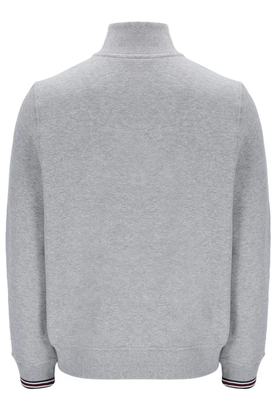 Gris chiné : Ramy F-Box à 1/4 de zip avec poignets teints dans la masse