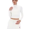 Haut à col roulé court Heidi, couleur crème