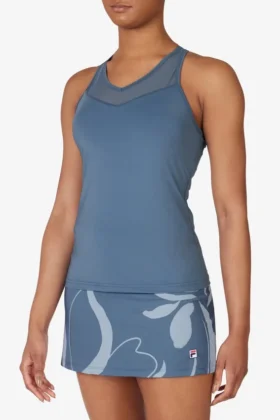 Haut de tennis bleu à dos nageur Essential