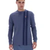 Haut rayé à manches longues en denim indigo vintage