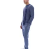 Haut rayé à manches longues en denim indigo vintage