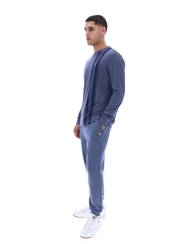 Haut rayé à manches longues en denim indigo vintage